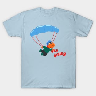 Vector illustration of a cute skydiver. T-Shirt